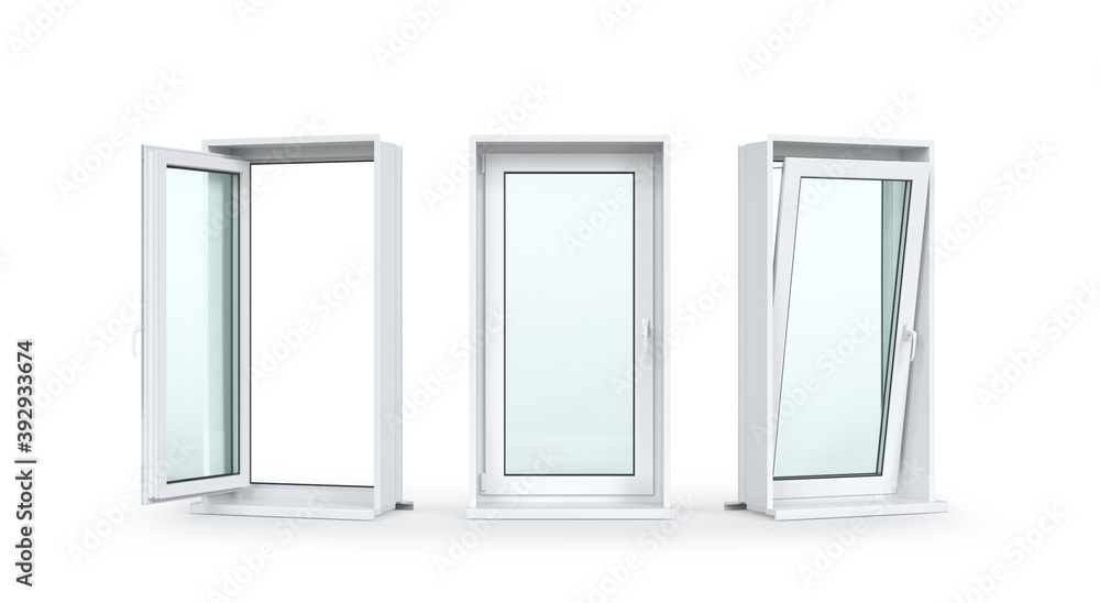 Window, isolated on white background. 3d illustration Window, isolated on white background. 3d illustration