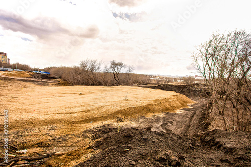 sandy ground foundation for future building