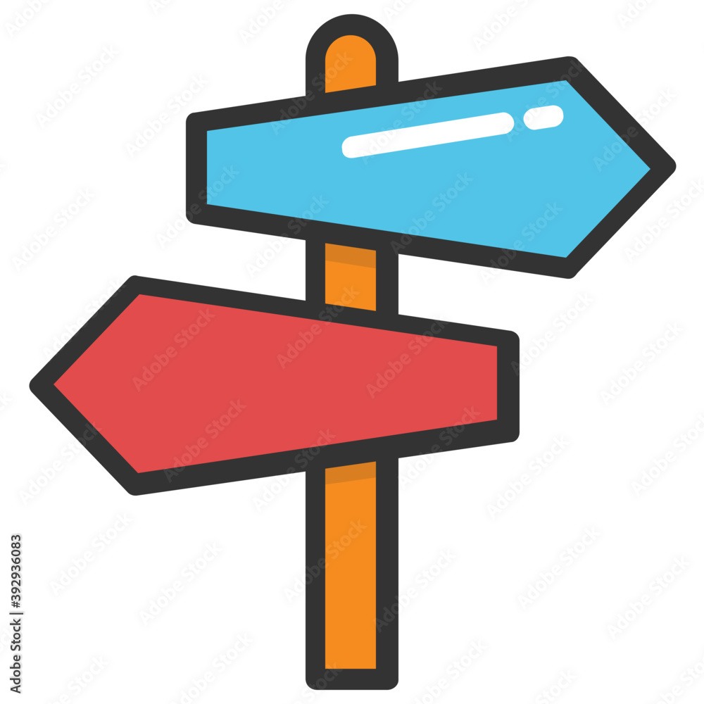 The arrows referred to as guidepost, flat icon
The arrows referred to as guidepost, flat icon