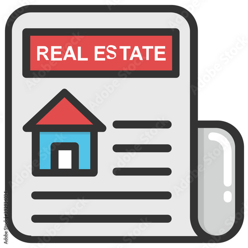 
Property papers with a pen, ready to be signed flat icon
