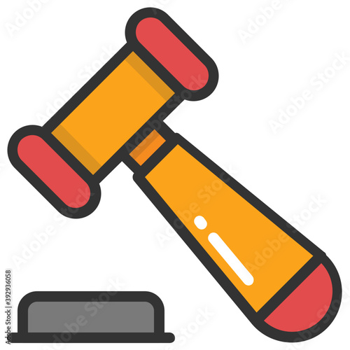 
Flat vector icon of property bid in auction
