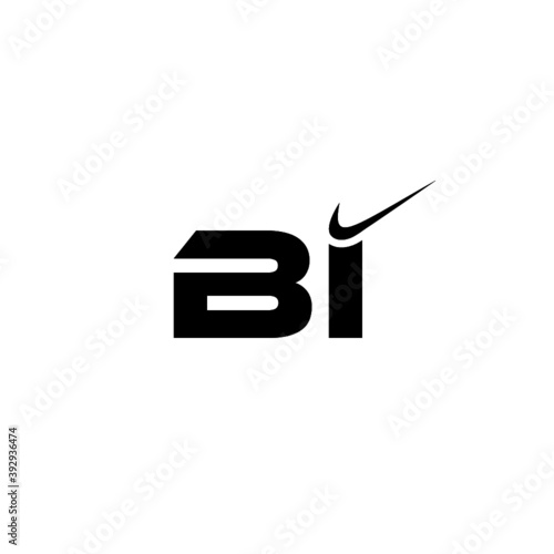 Initial letter BI logo isolated on white background