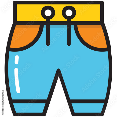 
Flat vector icon design of colorful bermuda shorts
