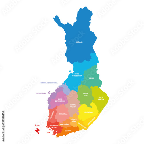 Finland - map of regions