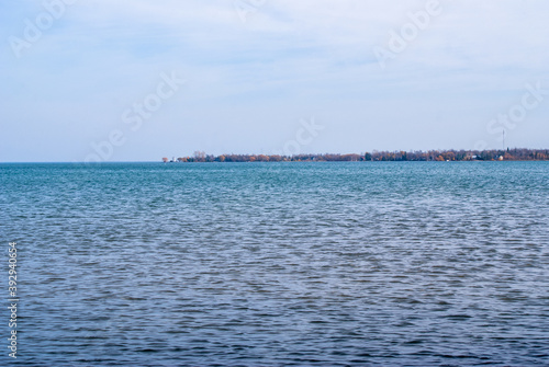 View of lake Huron from the shore.