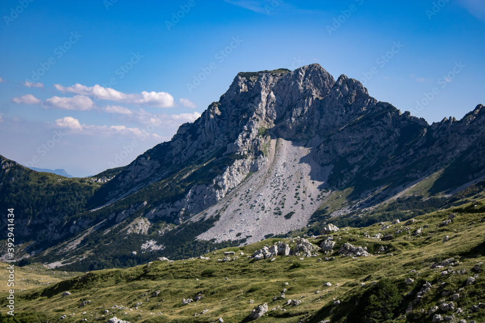 Fantastic mountains of Montenegro. Picturesque mountain landscape of Durmitor National Park, Montenegro, Europe, Balkans, Dinaric Alps, UNESCO World Heritage Site
