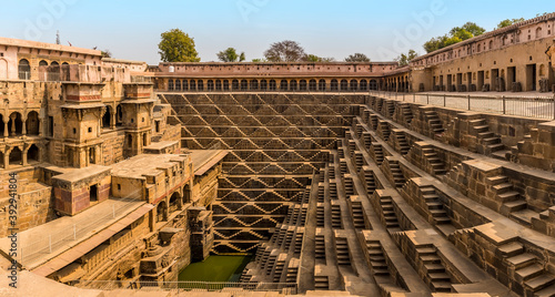 Cuadro en lienzo A panorama view across a step well at Abhaneri near to Jaipur, Rajasthan, India