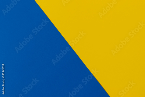 Abstract geometric paper background. Blue and yellow colors.
