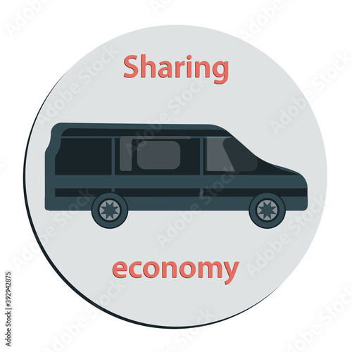 Jeep. Road car. Vector illustration. Design concept. Sharing Economy.