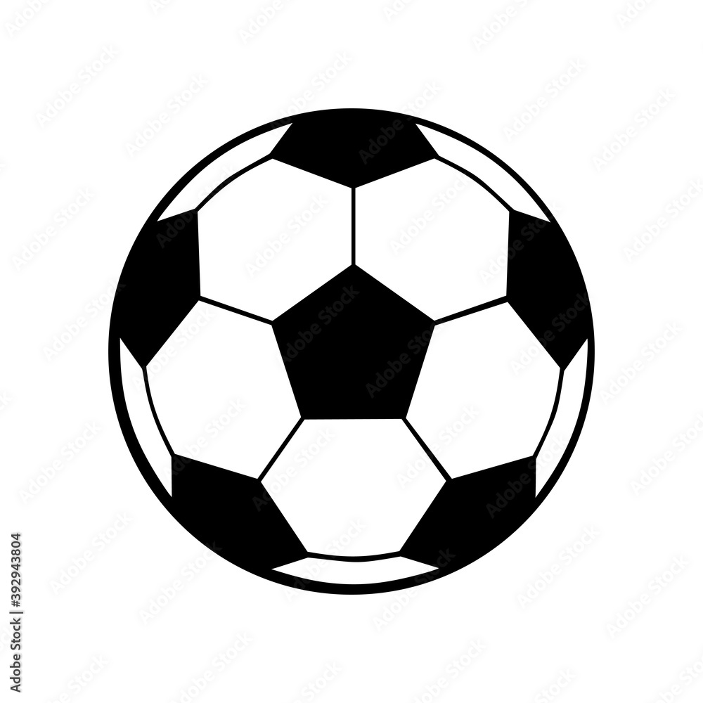 Fototapeta premium soccer ball, black and white isolated image, vector illustration