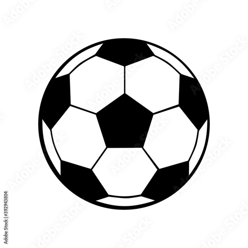 soccer ball  black and white isolated image  vector illustration