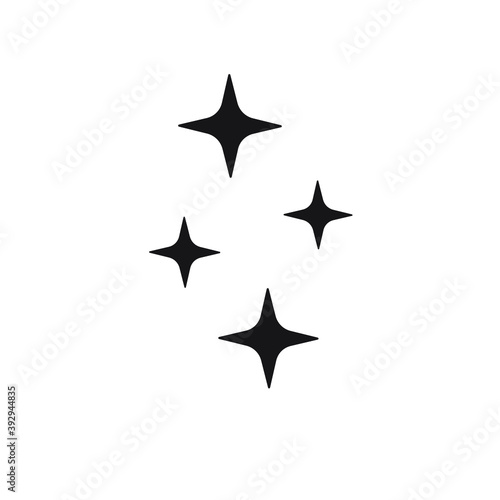 Vector flat black set of stars isolated on white background