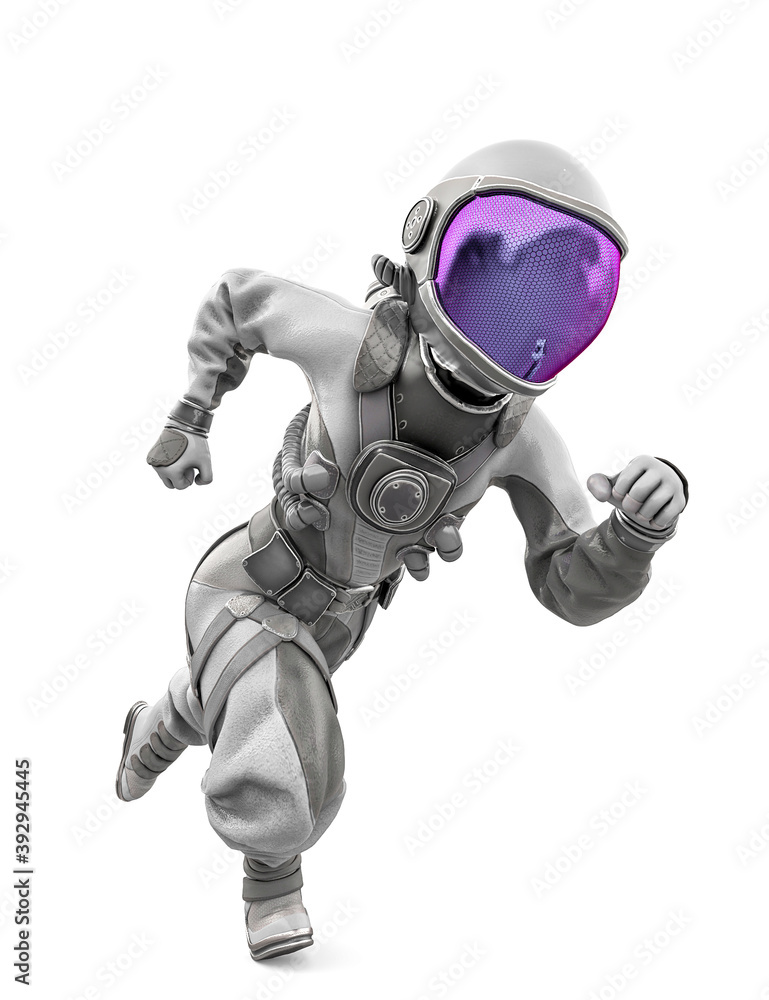 astronaut girl is running fast astronaut girl is running fast