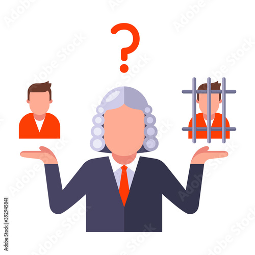 a judge decision on a person guilt. pass judgment on the accused.