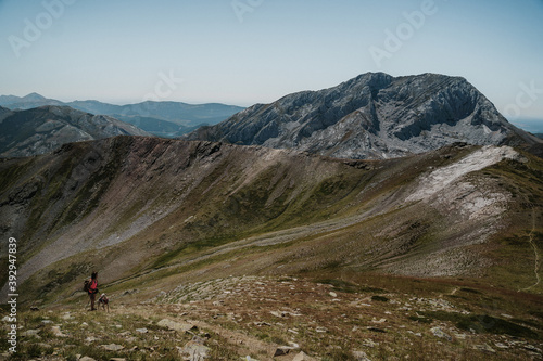 hiking in the mountains