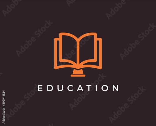 minimal education logo template - vector illustration