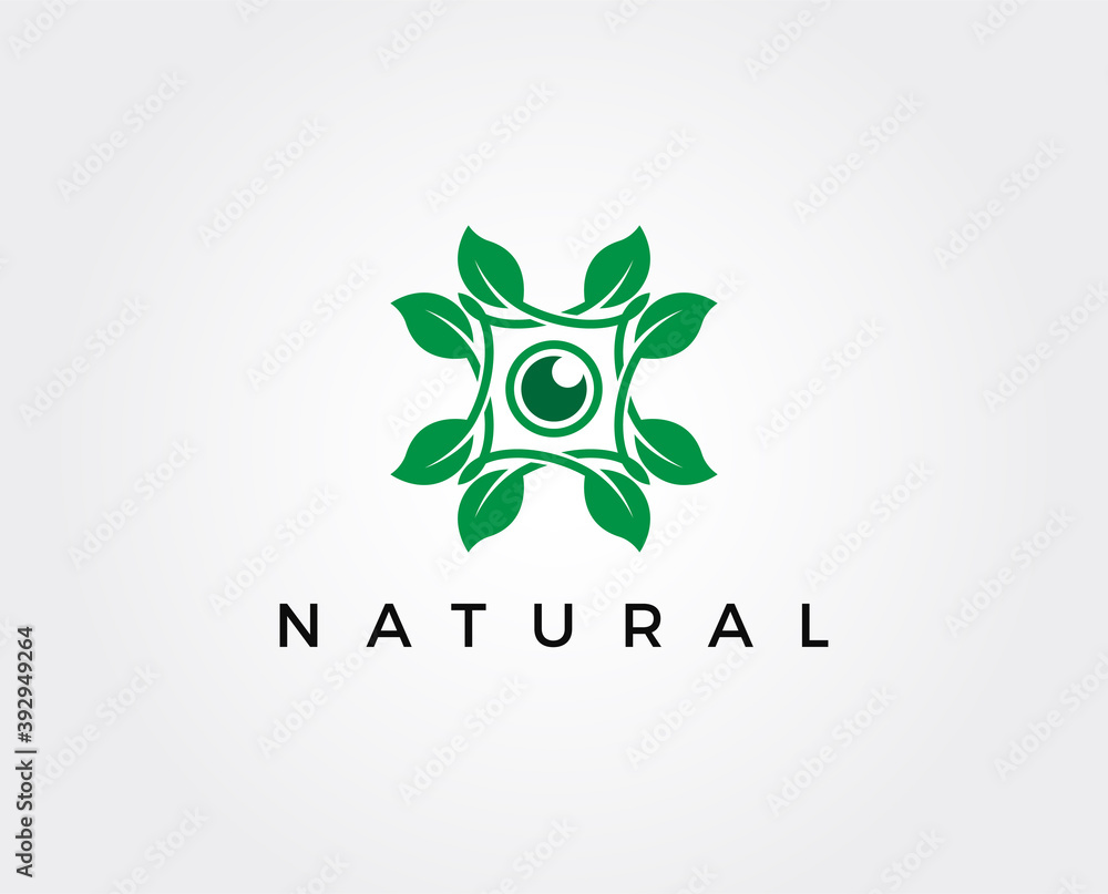 Fotografie minimal green eye logo template - vector illustration