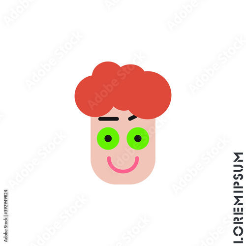 Big Smile contented smile with raised eyebrow Emoticon boy, man Icon Vector Illustration. color Style. Laughing, emotion icon. Fun, face vector. Humor, smile, positive symbol. style sign 
