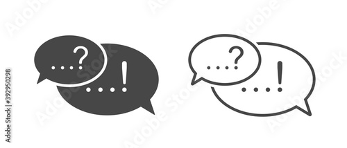 Conversation icon, dialogue, bulle conversation, bulle dialogue. Vector illustration.