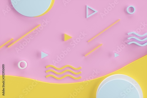 3d rendering geometric abstract background