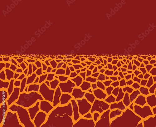 Molten magma. Vector drawing of volcanic lava