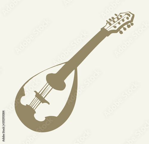 Mandolin. Vector drawing icon sign