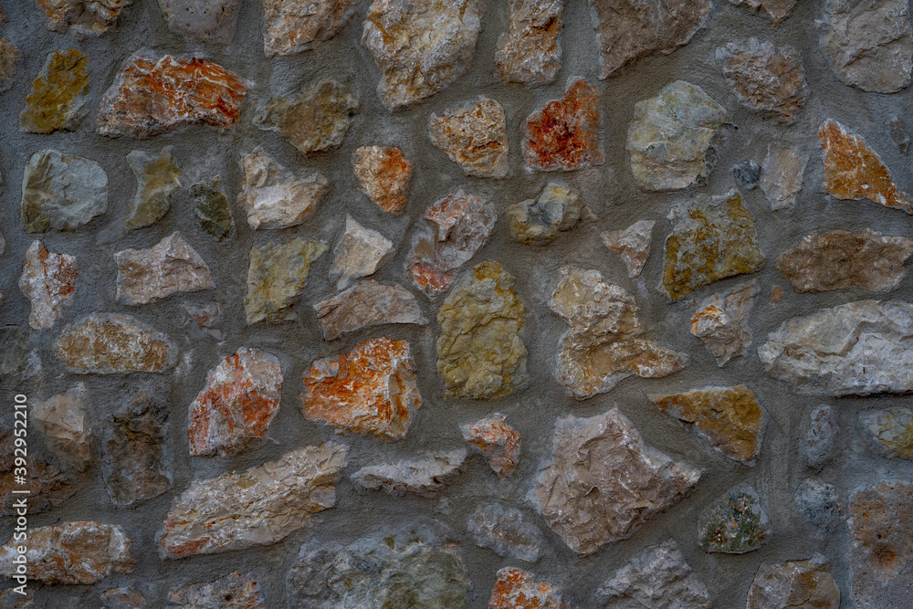 Fototapeta premium Medieval stone wall for background. Old texture