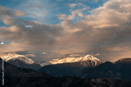 Dramatic clouds above the Panchahuli mountain range in the Himalayan village of Munsyari in Uttarakhand. © Balaji