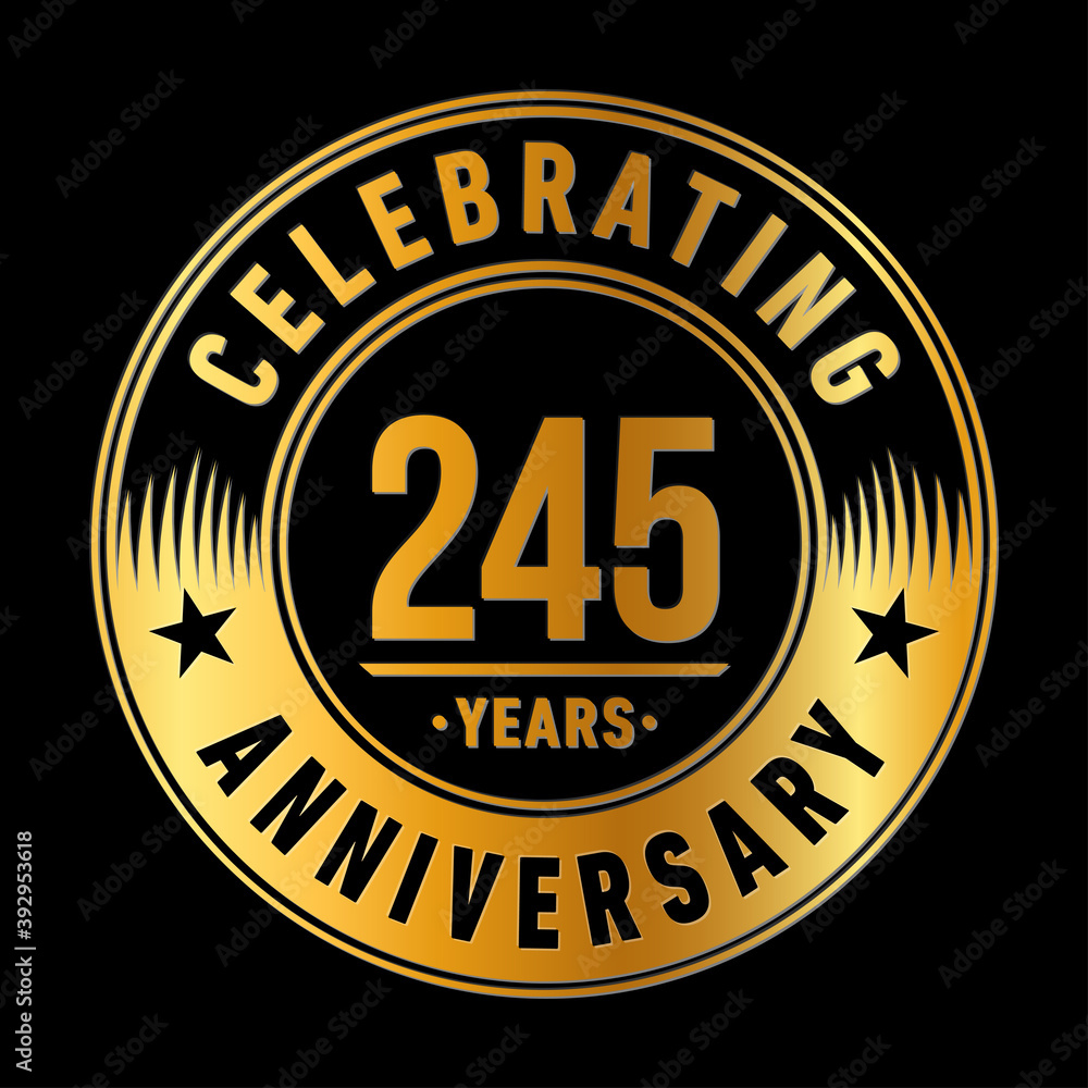 245 years anniversary logo template. Vector and illustration.
