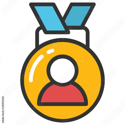 
A medal having a person’s image in it showing best employee
