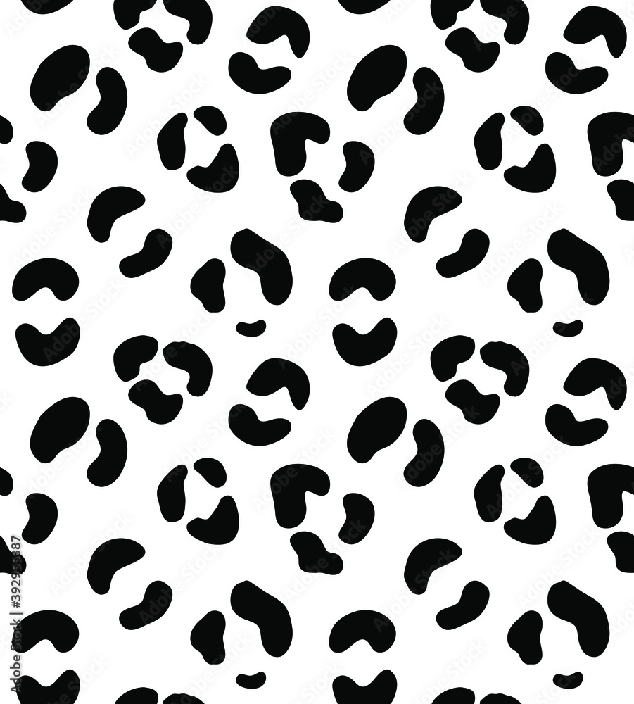 Vector seamless pattern of leopard spots fur print isolated on white background Vector seamless pattern of leopard spots fur print isolated on white background