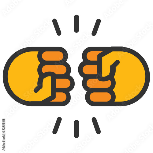 
Flat icon design of punches, knockout
