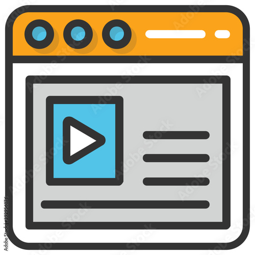 
Flat vector design of web streaming or video file icon
