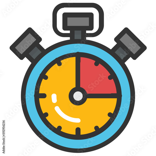 
Flat design icon of stopwatch or timer 
