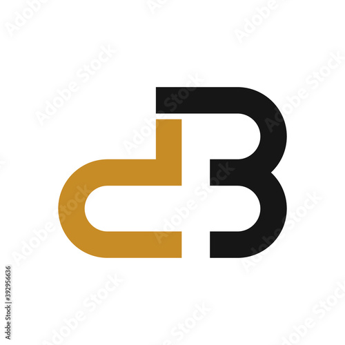 initial letter bd or db logo vector design