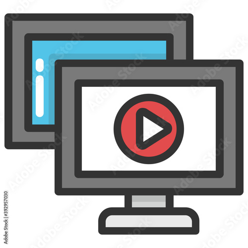 
Flat vector design of web streaming or video file icon

