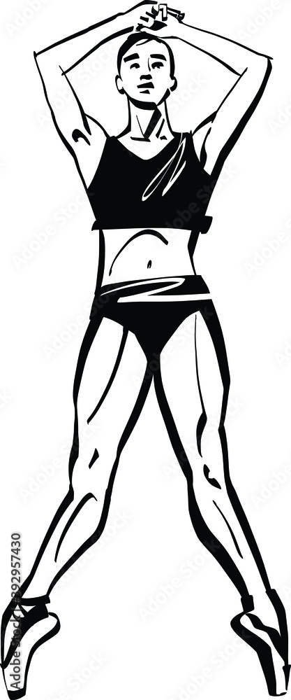 the vector illustration of the dancing woman the vector illustration of the dancing woman