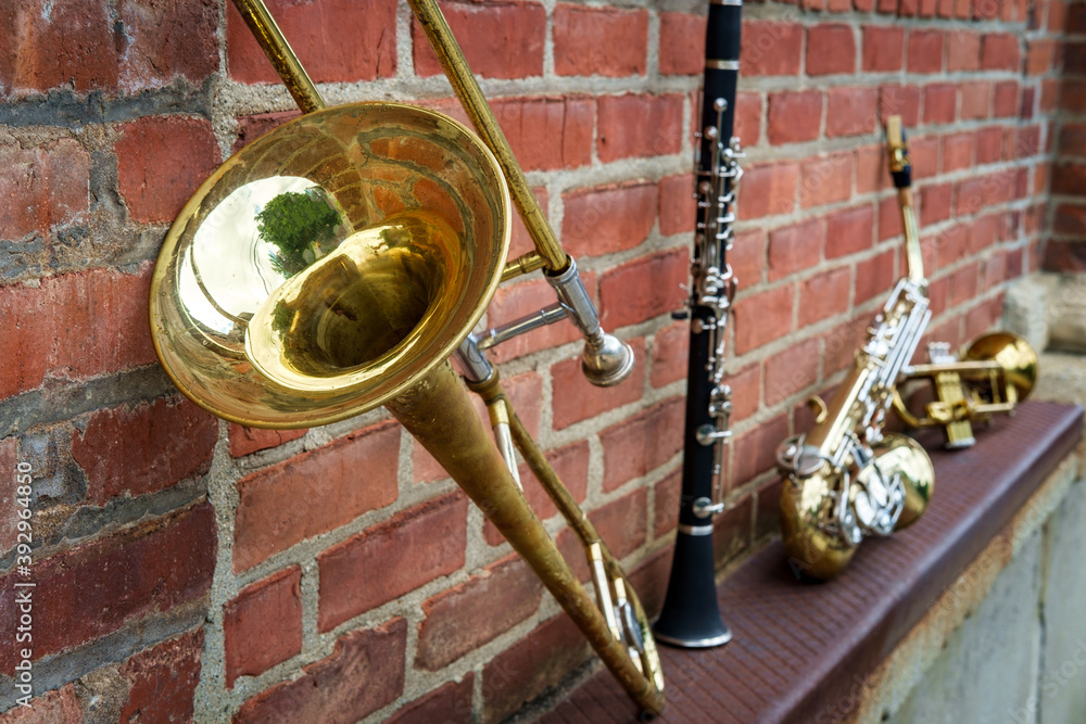 Fototapeta premium Musical Instruments Jazz Club