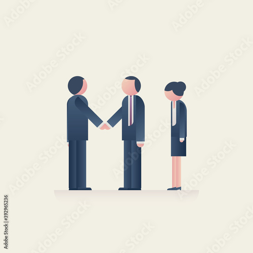 Business inequality issue vector concept. Unfair and unequal treatment of women in careers, promotion.