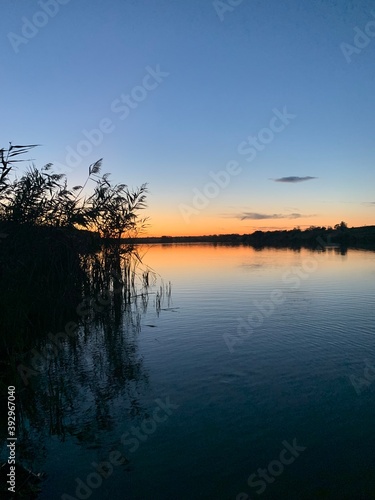 sunset over lake