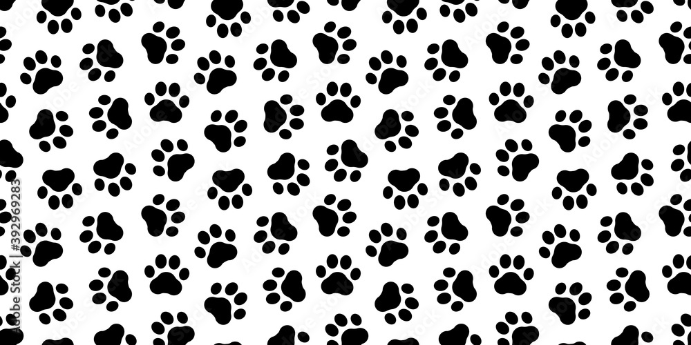 Dog Paw Print Seamless Cute Template Stock Vector (Royalty Free) 2299219929