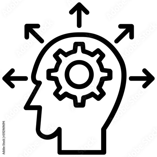
Creative line icon of realization conceptual drawing
