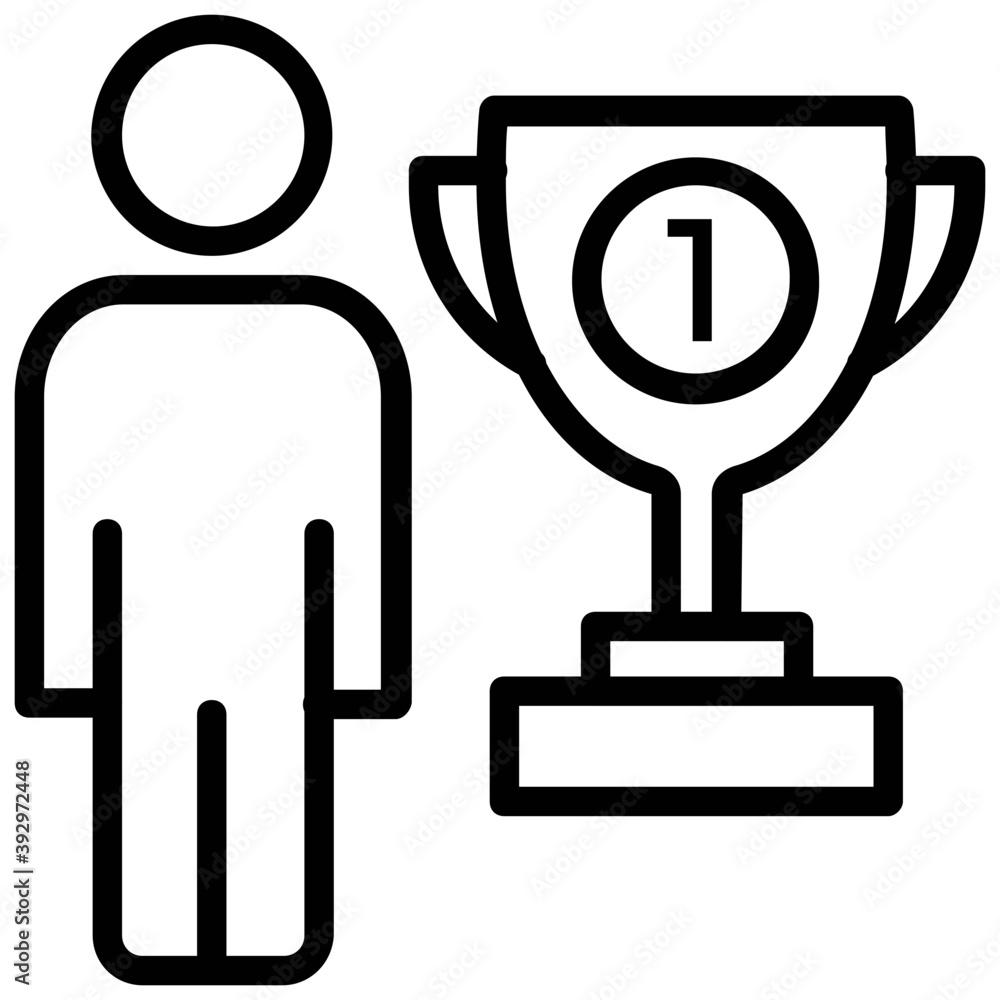A person standing next to a winner’s trophy symbolising success
A person standing next to a winner’s trophy symbolising success