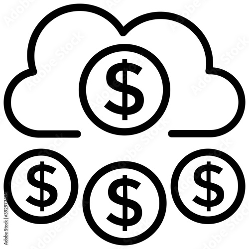 
Cloud and dollar signs symbolising cloud funding
