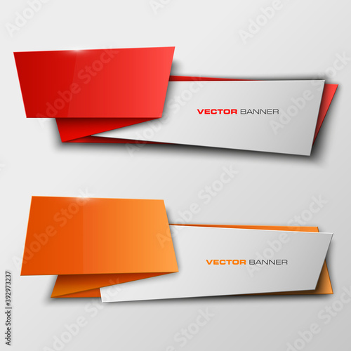 Origami Vector infographic colorful banners set