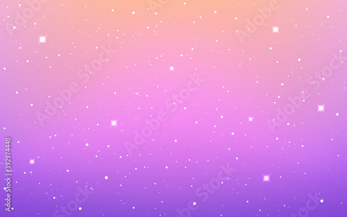 Space background. Color cosmos texture. Violet starry cosmos. Colorful milky way. Cosmic poster with stardust. Magic shining stars. Vector illustration