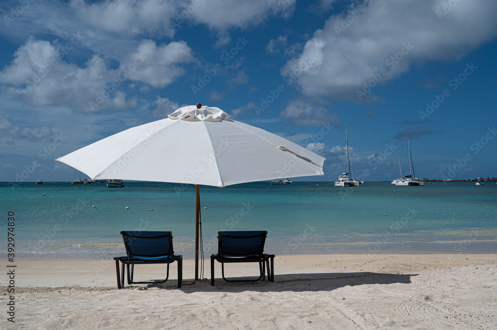 Sea front view in St Martin, Dutch Caribbean