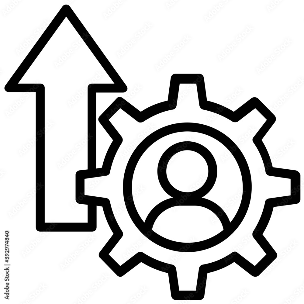 A man with gear concept of operation manager line icon
A man with gear concept of operation manager line icon