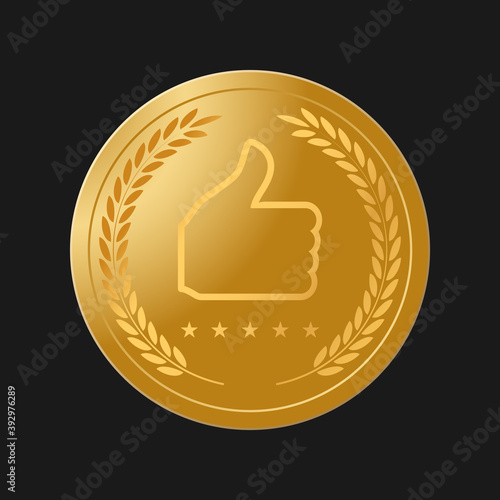 Gold laurel wreath or laureate wreath as award