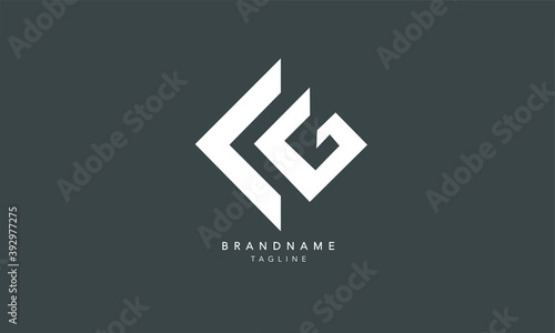 Alphabet letters Initials Monogram logo KG, GK, K and G
